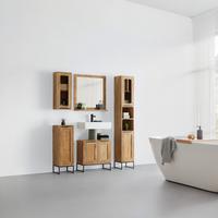 Waschbeckenunterschrank Everest Naturfarben/Schwarz - Schwarz/Naturfarben, Natur, Holz/Metall (60/60/32cm) - Mömax