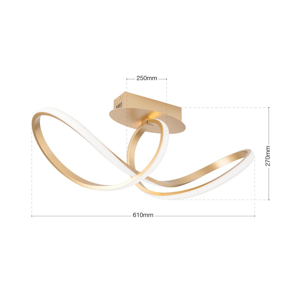 LAMPA SUFITOWA LED DL 7-694 MS-MATT CIRCUS - kolor mosiężny, Design, tworzywo sztuczne/metal (61/25/27cm)