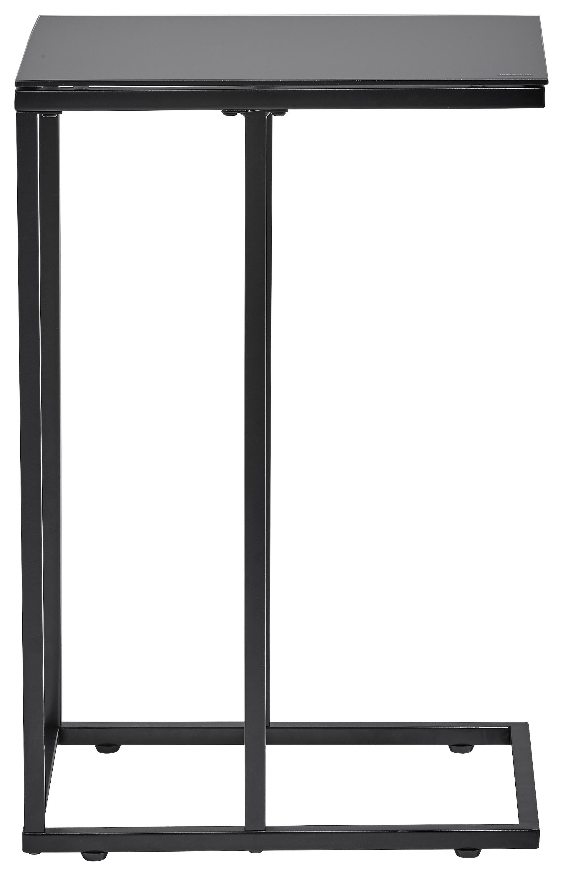 STOLIK BOCZNY JOKO - czarny, Design, metal/szkło (40/30/60cm) - Carryhome
