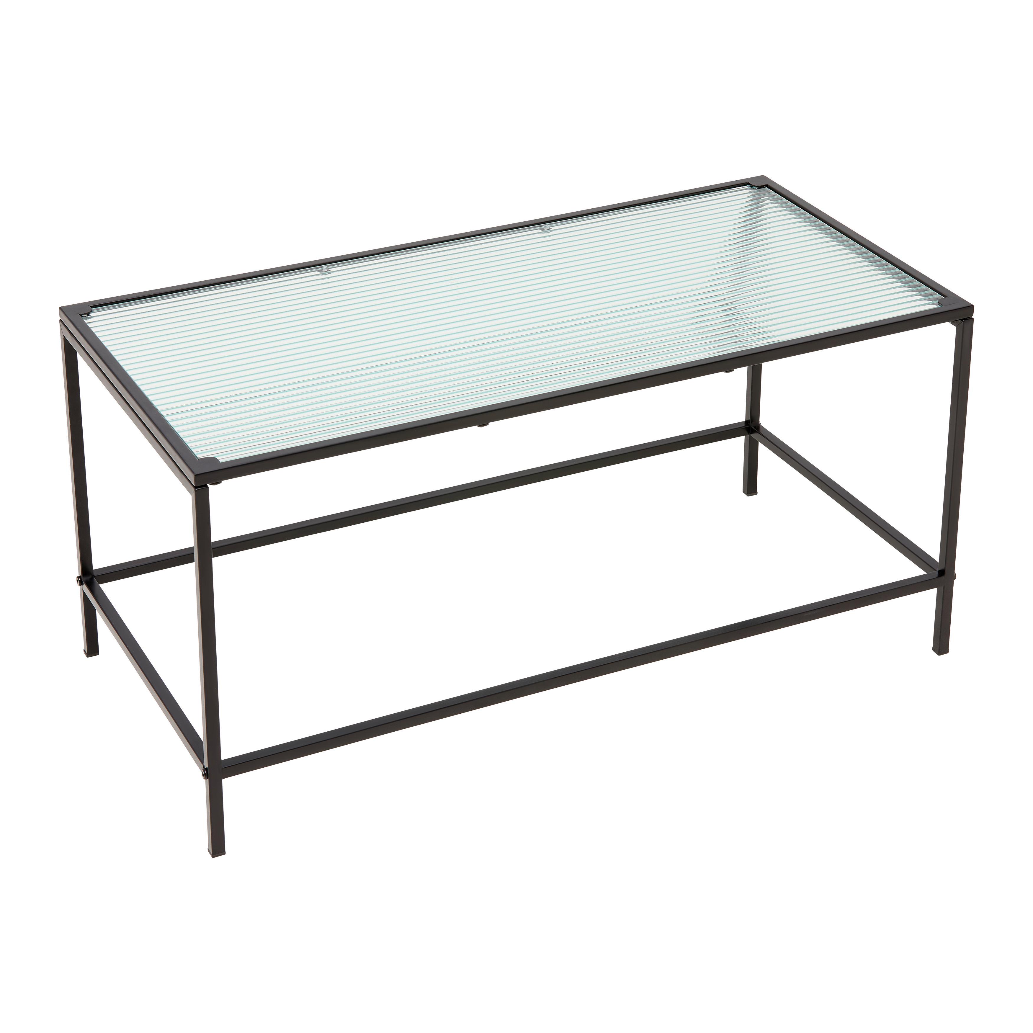 SOFFBORD LEON - svart/transparent, Modern, metall/glas (80/40/40cm) - Mömax