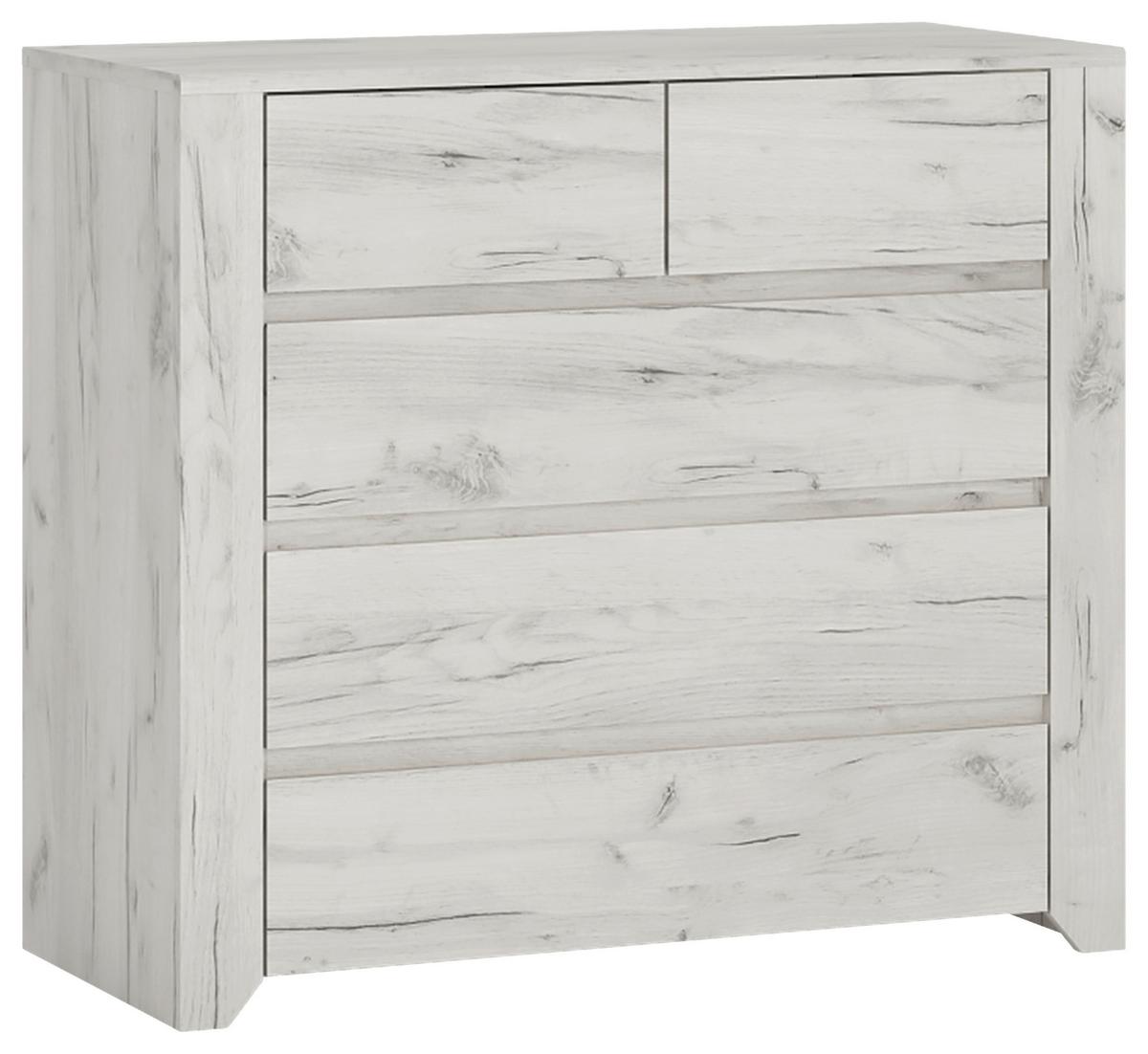 Komoda Angel - boje hrasta/crna, Moderno, drvni materijal/plastika (84/76,5/40,2cm)