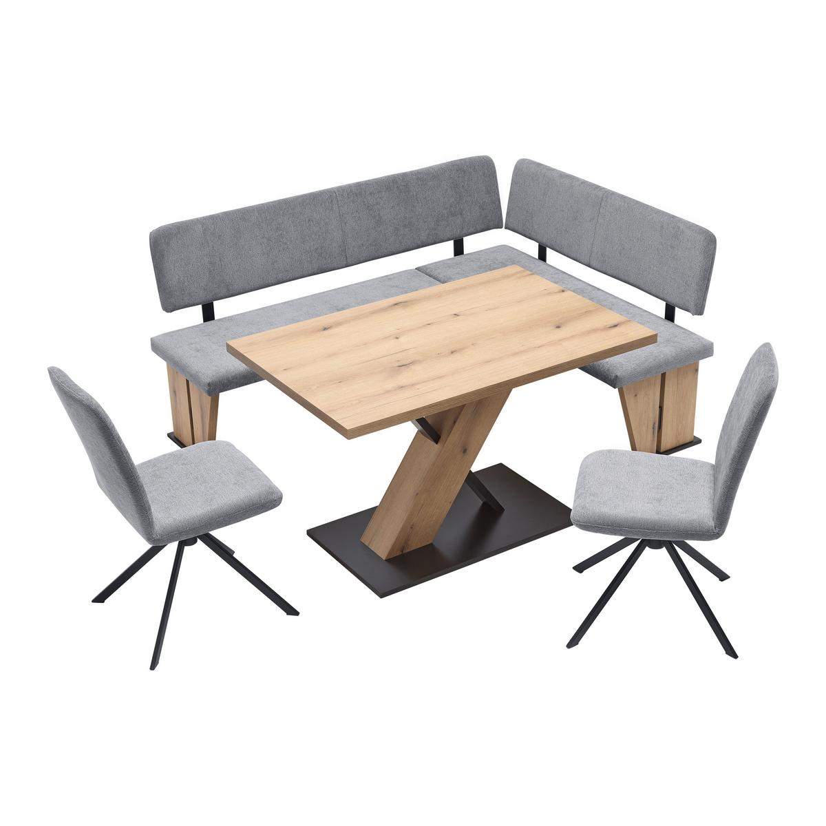 Esstisch Kassel Schwarz/Eichefarben - Eichefarben/Schwarz, MODERN, Holzwerkstoff (120/80/76cm) - Based