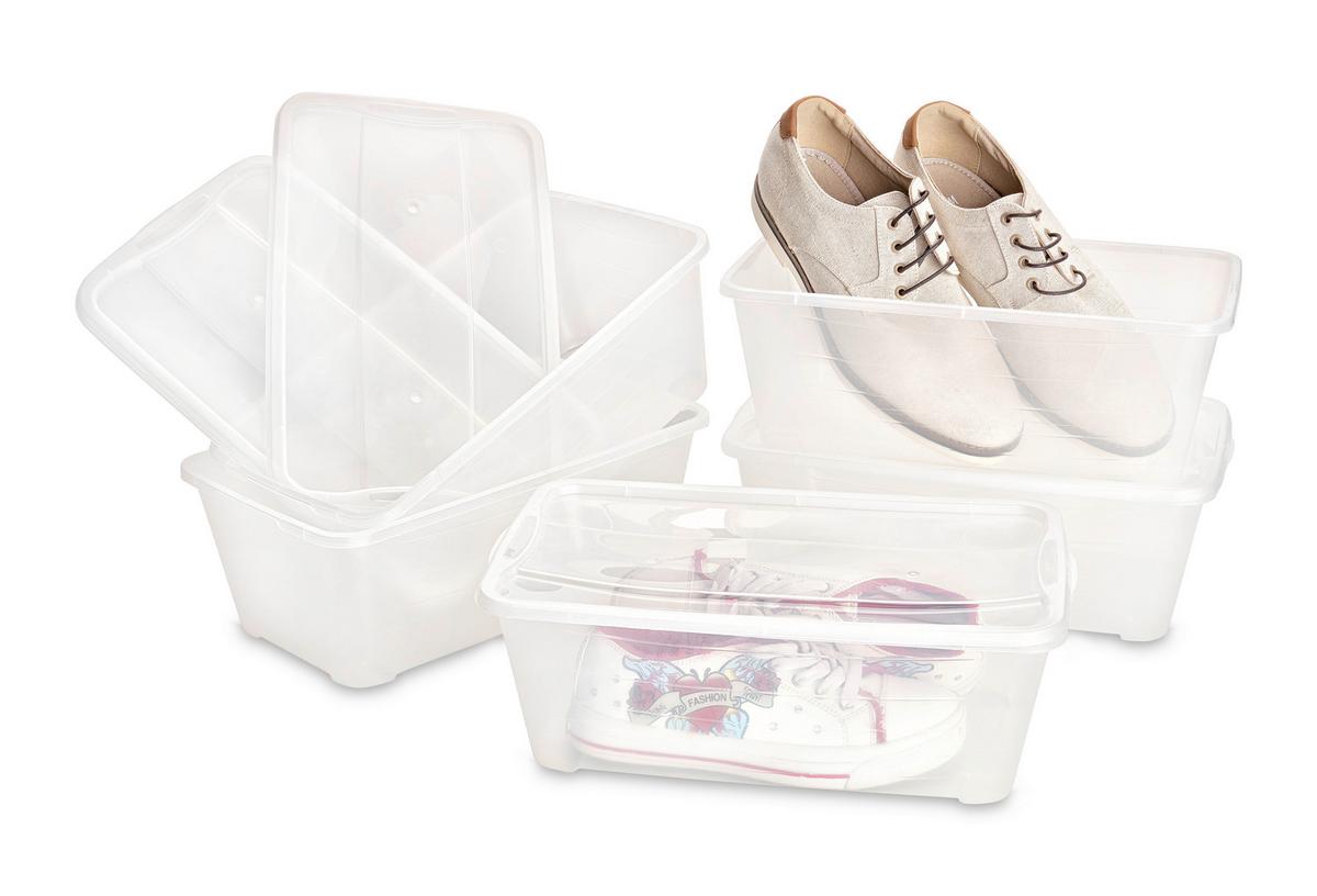 Set de cutii pentru depozitare Shoes - străveziu, Konventionell, plastic (35/20/17,2cm) - Mömax