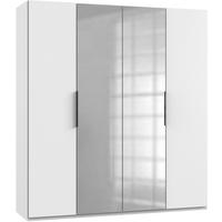 Drehtürenschrank Level 36A mit Spiegel ca. 200 cm Weiß - Chromfarben/Weiß, MODERN, Holzwerkstoff (200/216/58cm) - MID.YOU