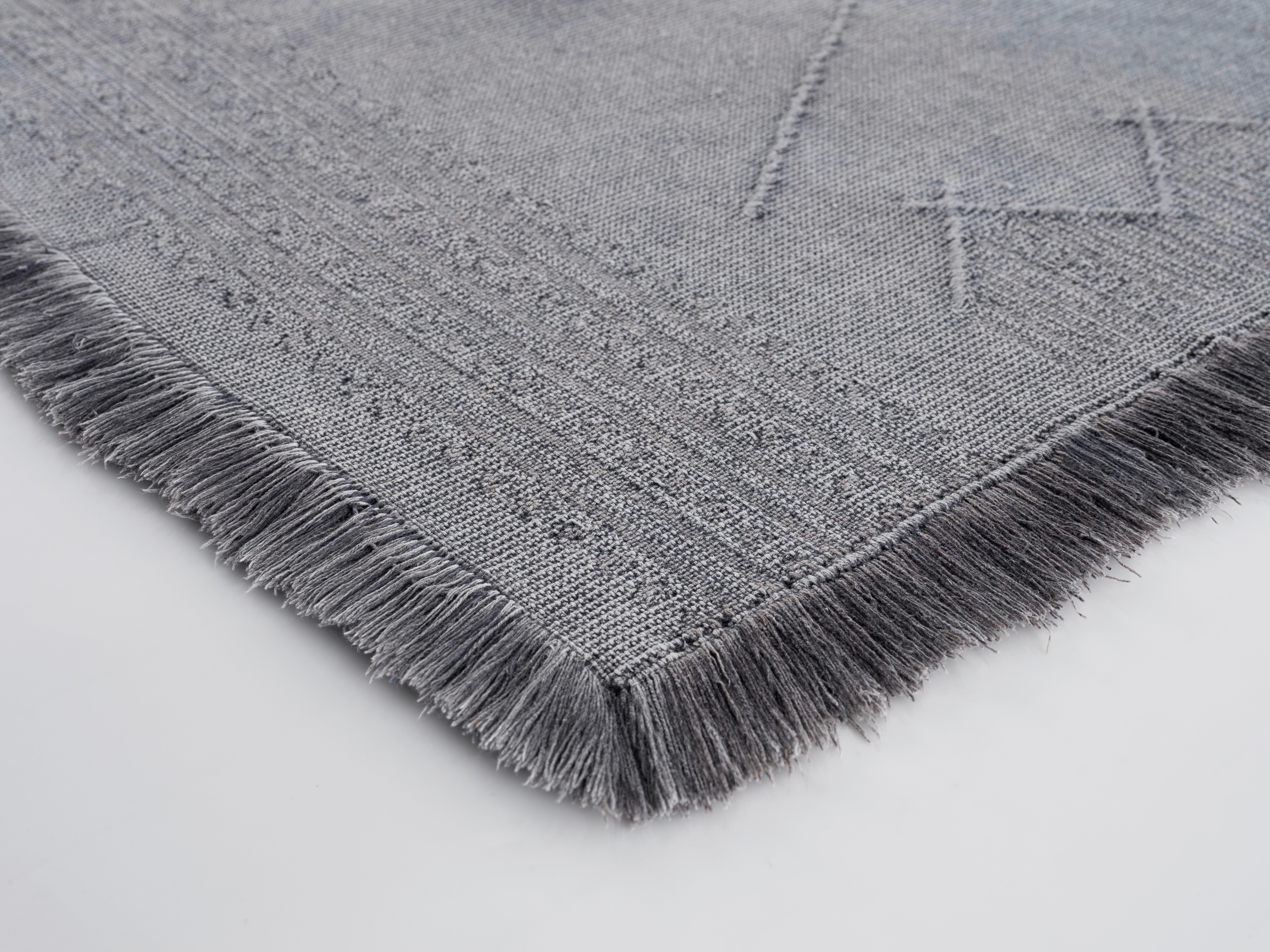 Handwebteppich Monaco 3 in Grau ca. 160x230cm - Grau, Textil (160/230cm) - Modern Living