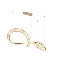 LED-HÄNGELEUCHTE 67339-72G NEIL - Klar/Goldfarben, Design, Glas/Metall (110/33/120cm) - Globo