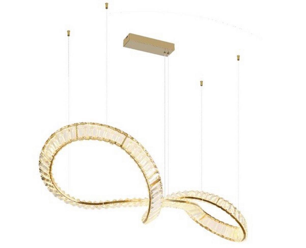 LED-HÄNGELEUCHTE 67339-72G NEIL - Klar/Goldfarben, Design, Glas/Metall (110/33/120cm) - Globo