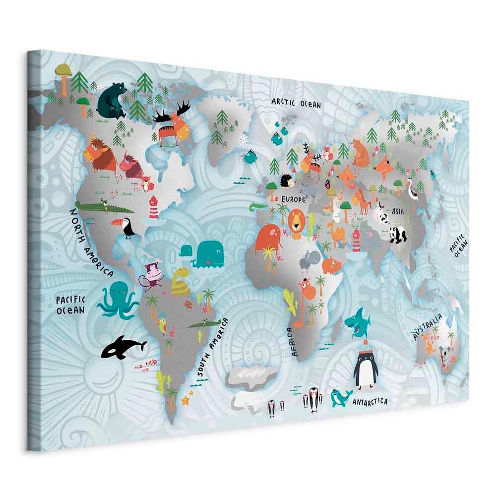 Slika Na Platnu Fairytale Map - večbarvno, Basics, tekstil/les (120/80/1,2cm) - artgeist