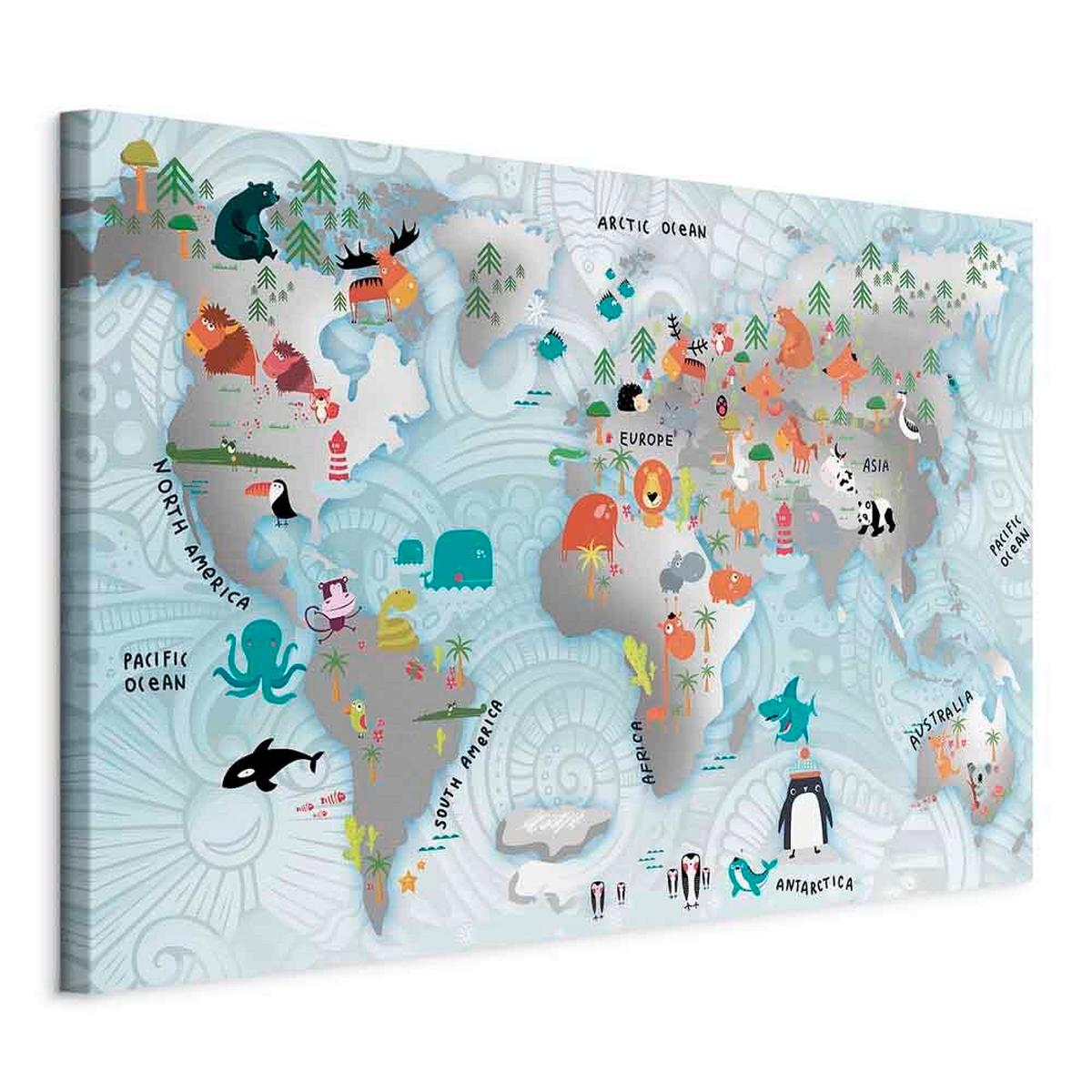 Slika Na Platnu Fairytale Map - večbarvno, Basics, tekstil/les (120/80/1,2cm) - artgeist
