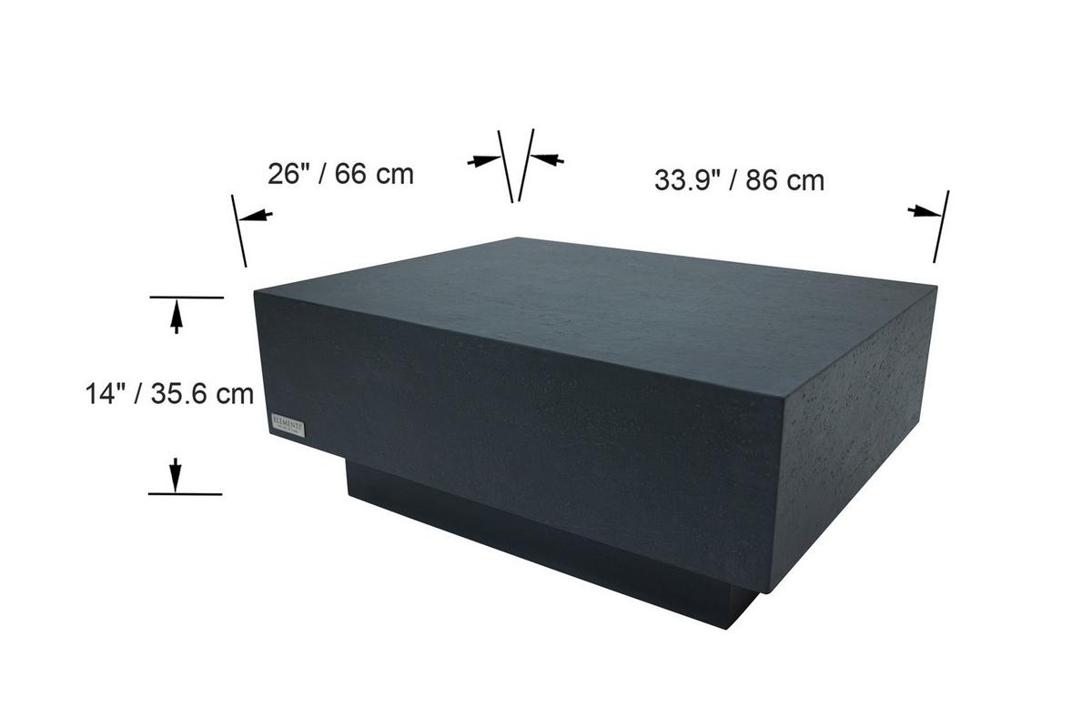 Loungetisch Tevere ca. 86x66 cm Schwarz - Schwarz, KONVENTIONELL, Stein (86/66/35,6cm) - Gardenson