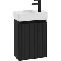 SZAFKA Z UMYWALKĄ BANO 2 - czarny/biały, Basics, materiał drewnopochodny/ceramika (40cm)