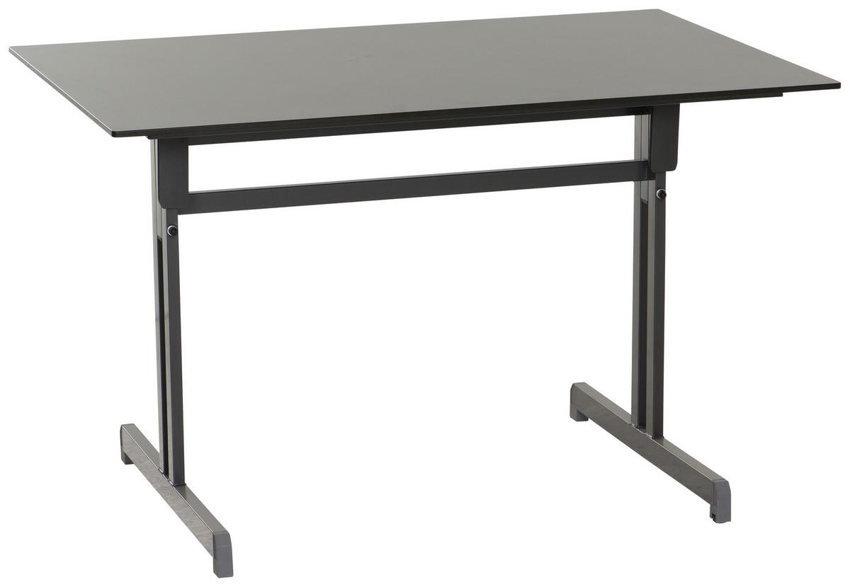 Gartentisch Anthrazit klappbar ca. 120x80x71cm - Anthrazit, MODERN, Holzwerkstoff/Metall (120/80/71cm) - Gardenson