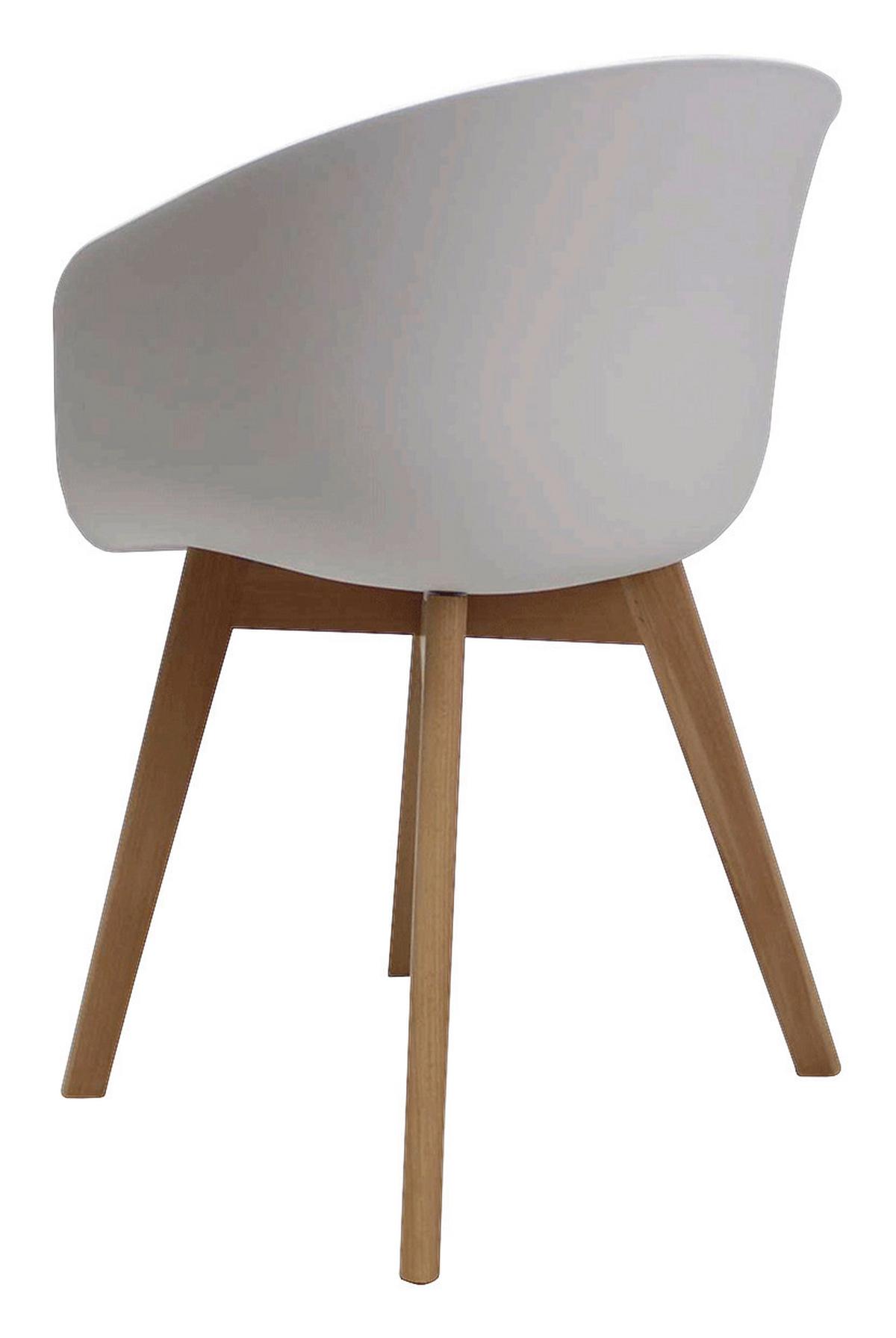 ARMLEHNSTUHL-SET NOAN - Weiß/Naturfarben, MODERN, Holz/Kunststoff (60/78,5/44cm) - MID.YOU
