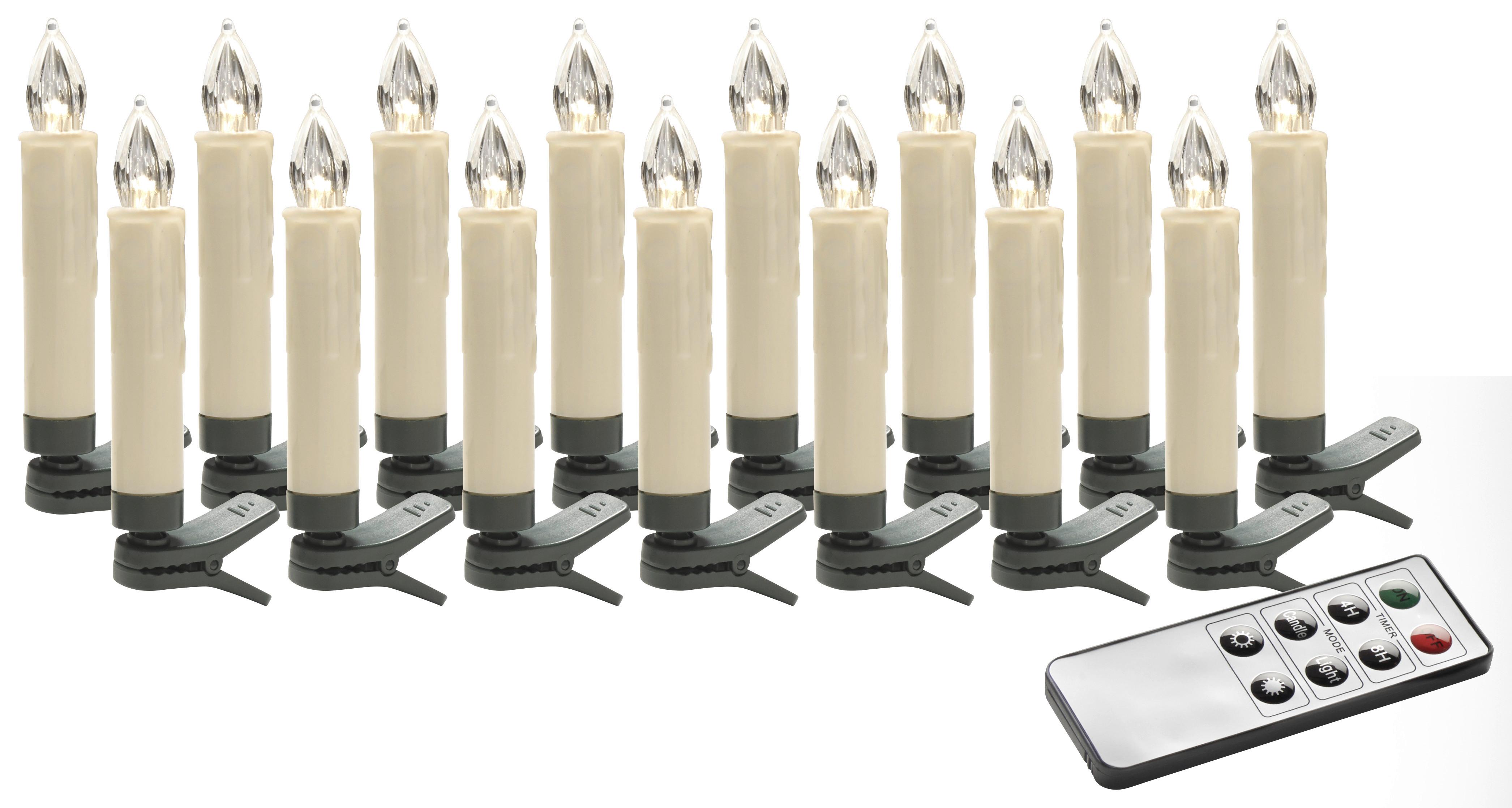 ŚWIECA CHOINKOWA LED-SET CHRISTINA - biały (1,5/10cm) - Mömax