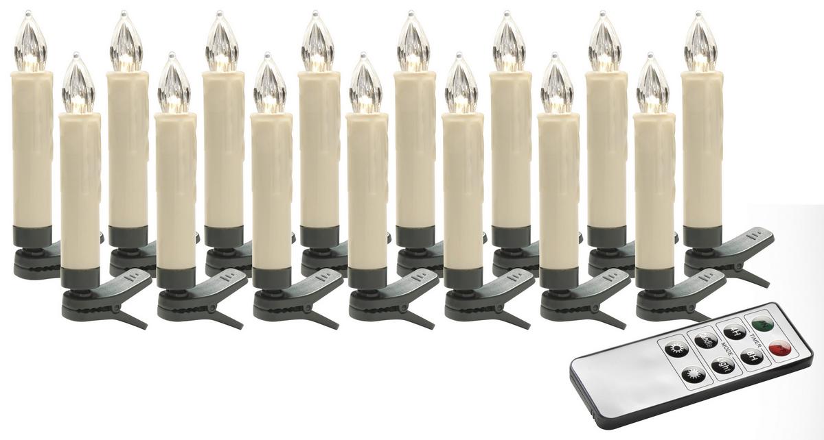 ŚWIECA CHOINKOWA LED-SET CHRISTINA - biały (1,5/10cm) - Mömax