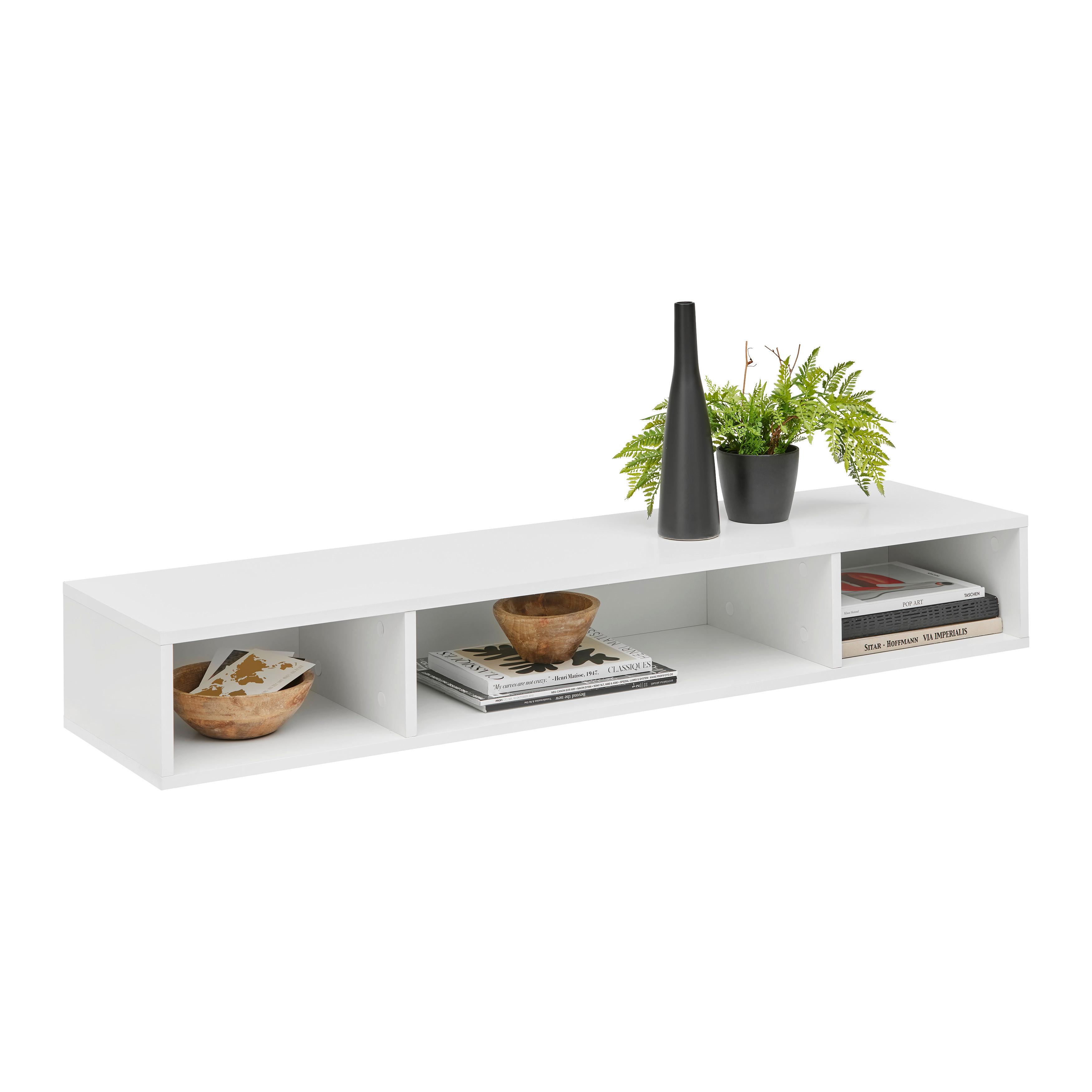 Regal Lugo - bela, Moderno, leseni material (135/19,2/34,4cm) - Mömax