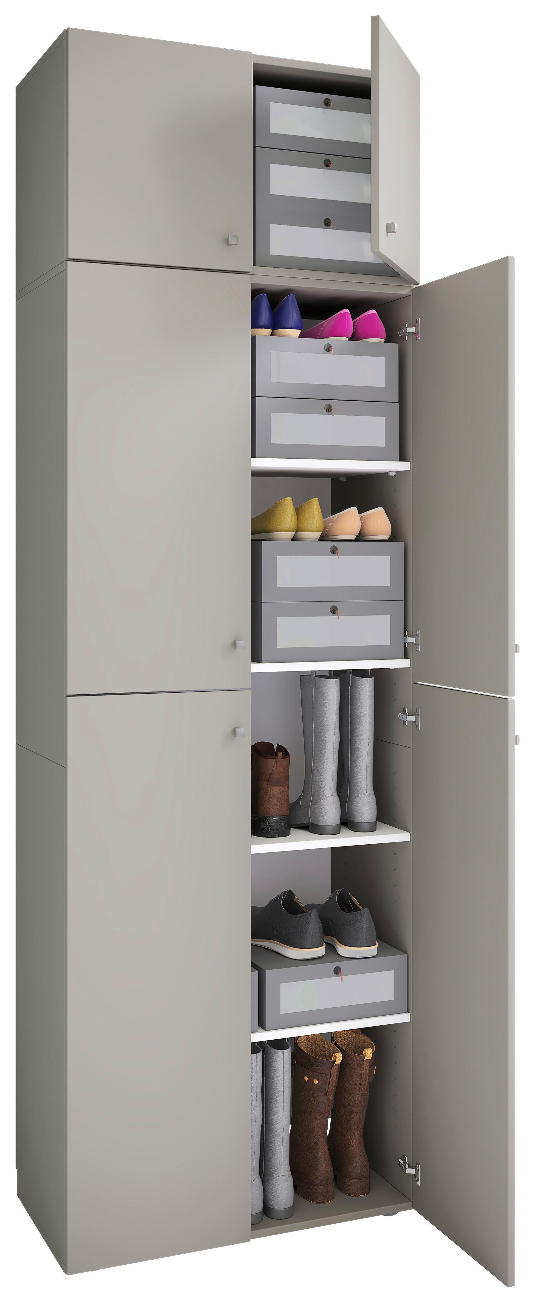Kleiderschrank Lona XXL Grau ca. 70x223x39 cm - Grau, MODERN, Holzwerkstoff/Kunststoff (70/223/39cm) - MID.YOU