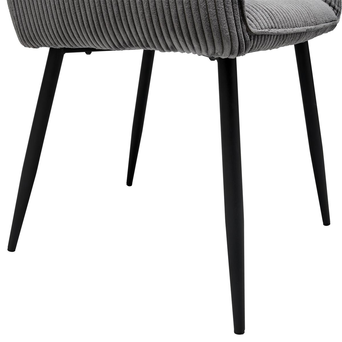KRZESŁO Z PODŁOKIETNIKAMI KATI - czarny/szary, Lifestyle, metal/tkanina (56/83/62cm) - MID.YOU