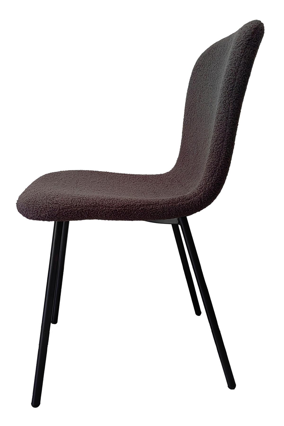 Set Stolov Bouclé, Temno Siva, 4-Delni - temno siva/črna, Moderno, kovina/tekstil (44/79/52cm) - Livetastic