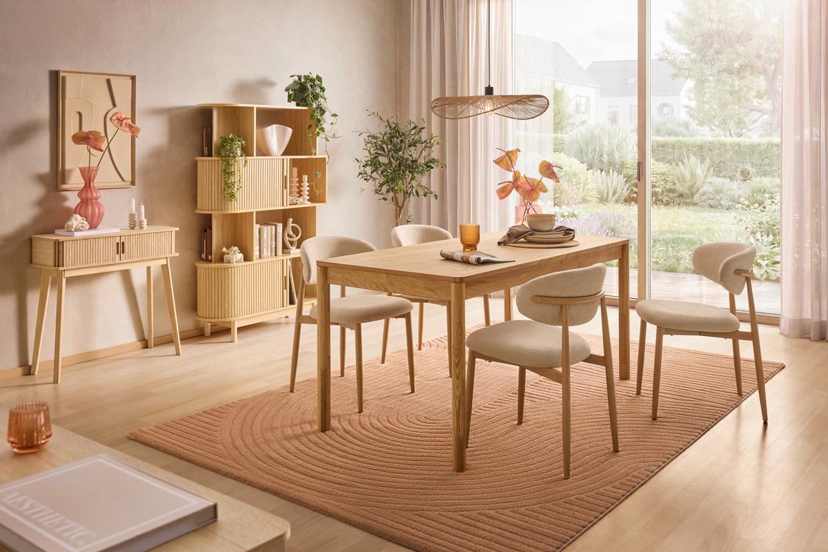 Esstisch Lund Naturfarben Eiche Echtholz - Naturfarben, MODERN, Holz (140/80/76cm) - Mömax