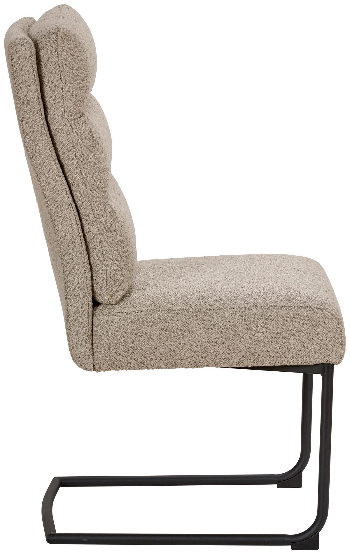 KRZESŁO NA PŁOZIE LAMPANG 3 - czarny/szary, Modern, metal/tkanina (44/102/42cm) - Livetastic