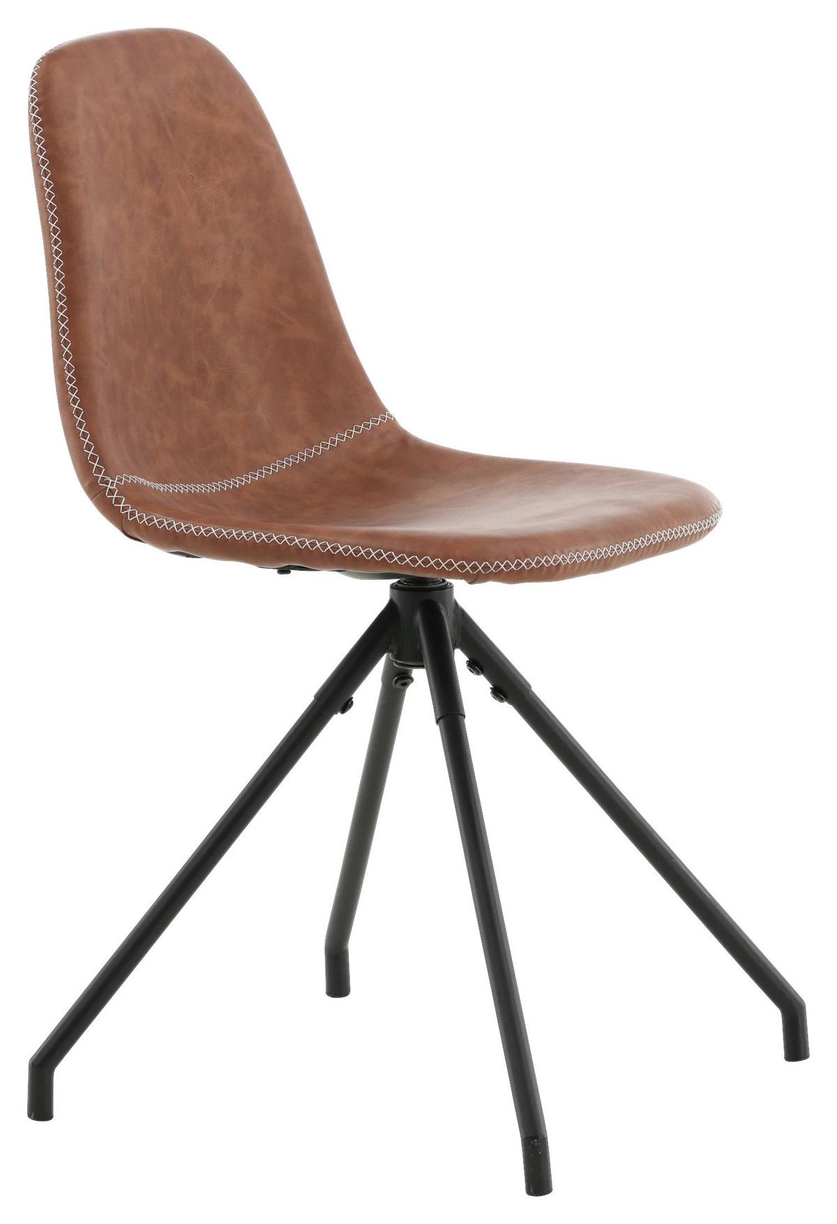 STUHL-SET POLAR - Cognac/Schwarz, Design, Textil/Metall (44/88/54cm) - Livetastic