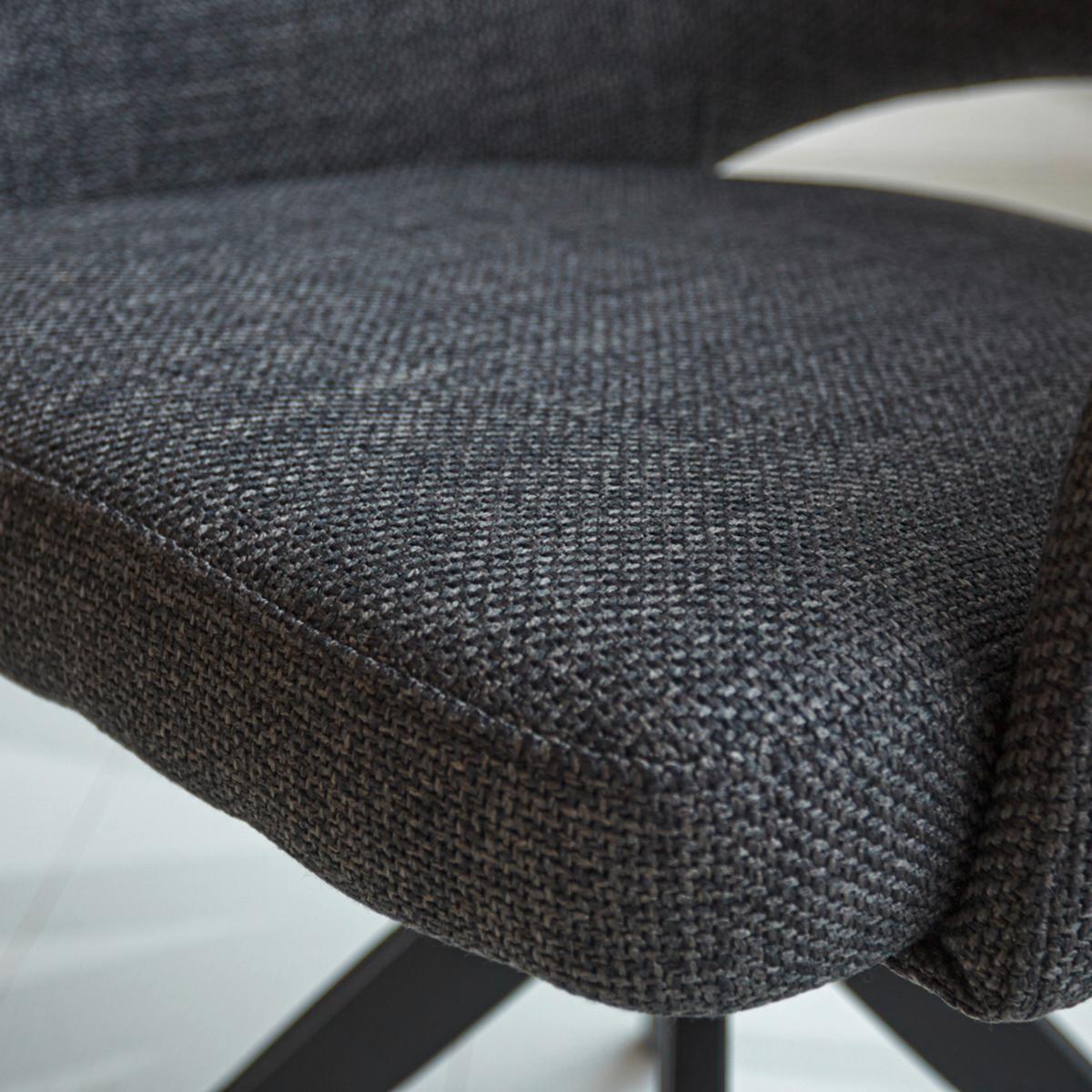 Stuhl Asher Anthrazit - Anthrazit/Schwarz, MODERN, Textil/Metall (54,5/85/61,5cm) - MID.YOU