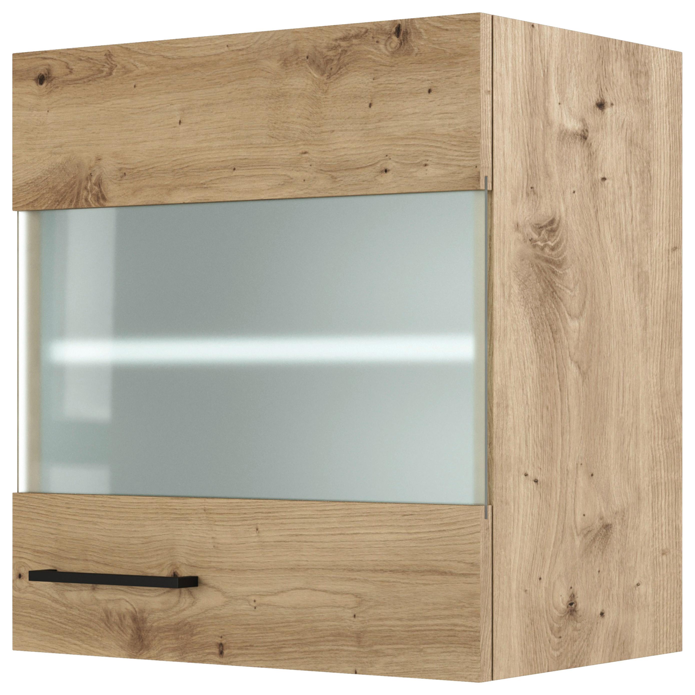 Küchenoberschrank Cara ca. 50x55x32 cm Eiche Artisan - Schwarz/Eiche Artisan, KONVENTIONELL, Holzwerkstoff/Metall (50/54,8/32cm) - FlexWell