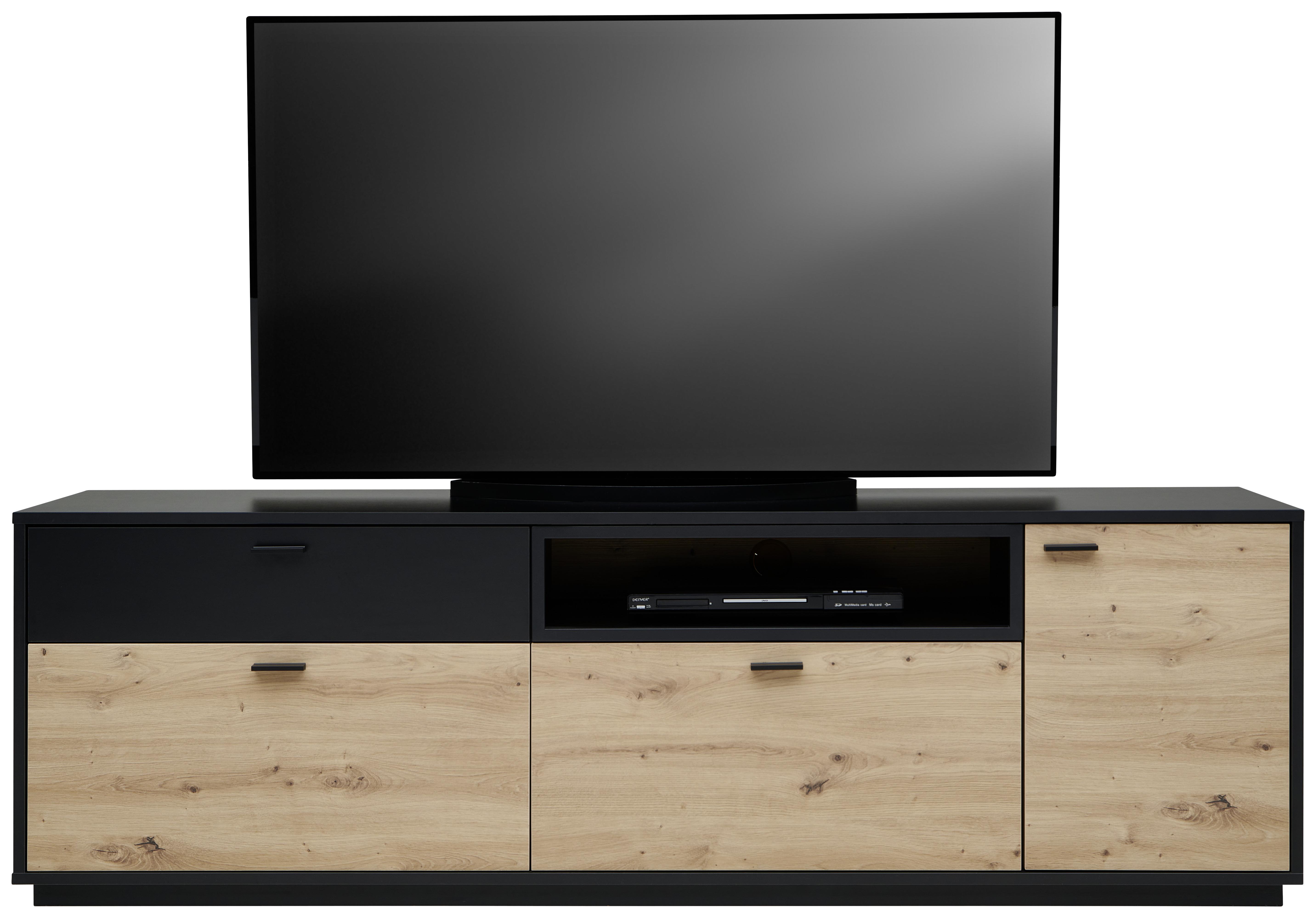 Tv Element Jamino - boje hrasta/crna, Modern, drvni materijal/plastika (197,1/61/50cm) - Modern Living