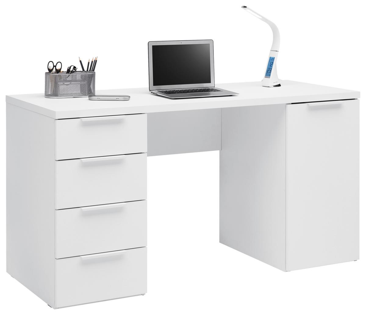 Schreibtisch Carlos Weiss CARLOS WEISS - Weiß, MODERN, Holzwerkstoff (146/75/60cm) - Mömax