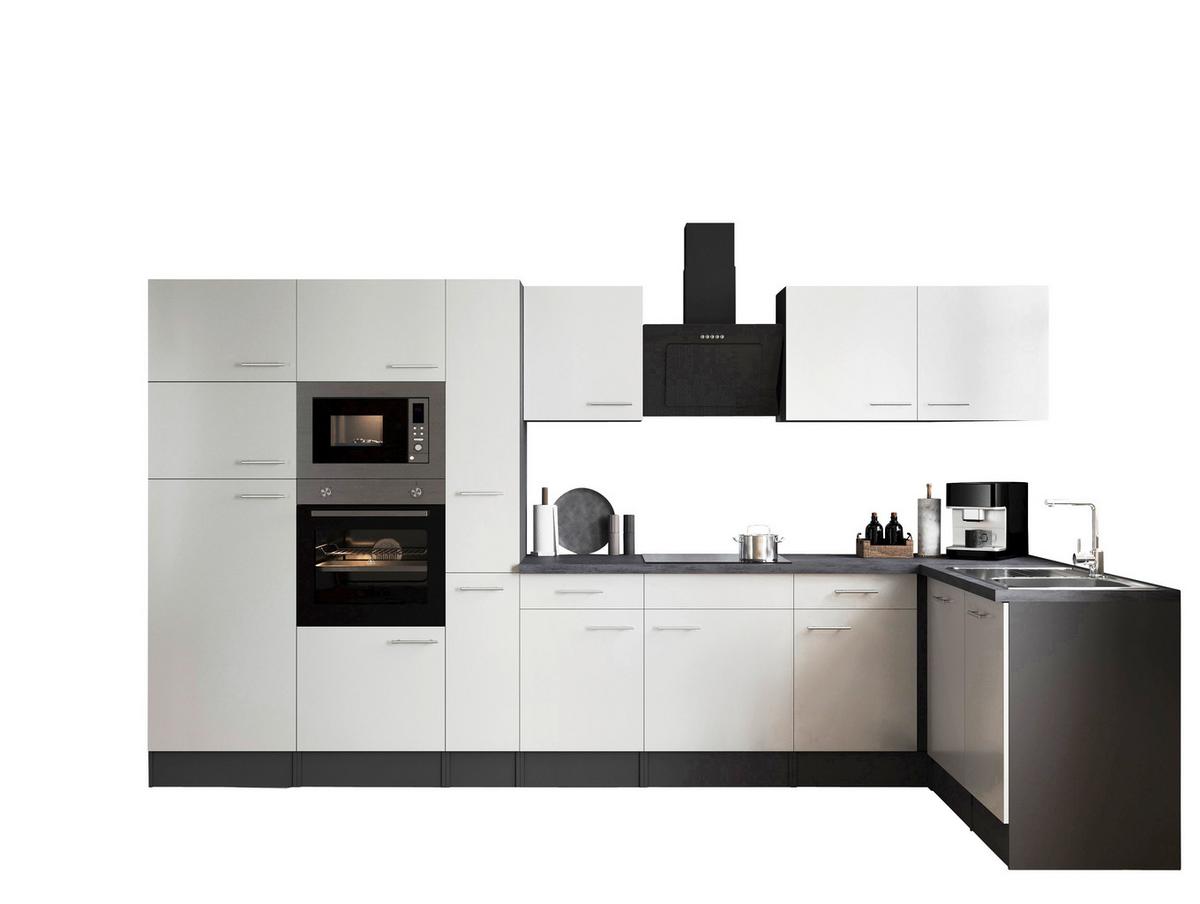 Kotna Kuhinja Z Aparati Oliver, 370x172cm - srebrne barve/siva, Design, kovina/leseni material (370/172cm) - Respekta