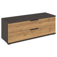 Nizka Omarica Endora, Barva Hrasta, Barva Grafita - barve hrasta/barve aluminija, Konvencionalno, kovina/leseni material (121/45/42cm) - Xora