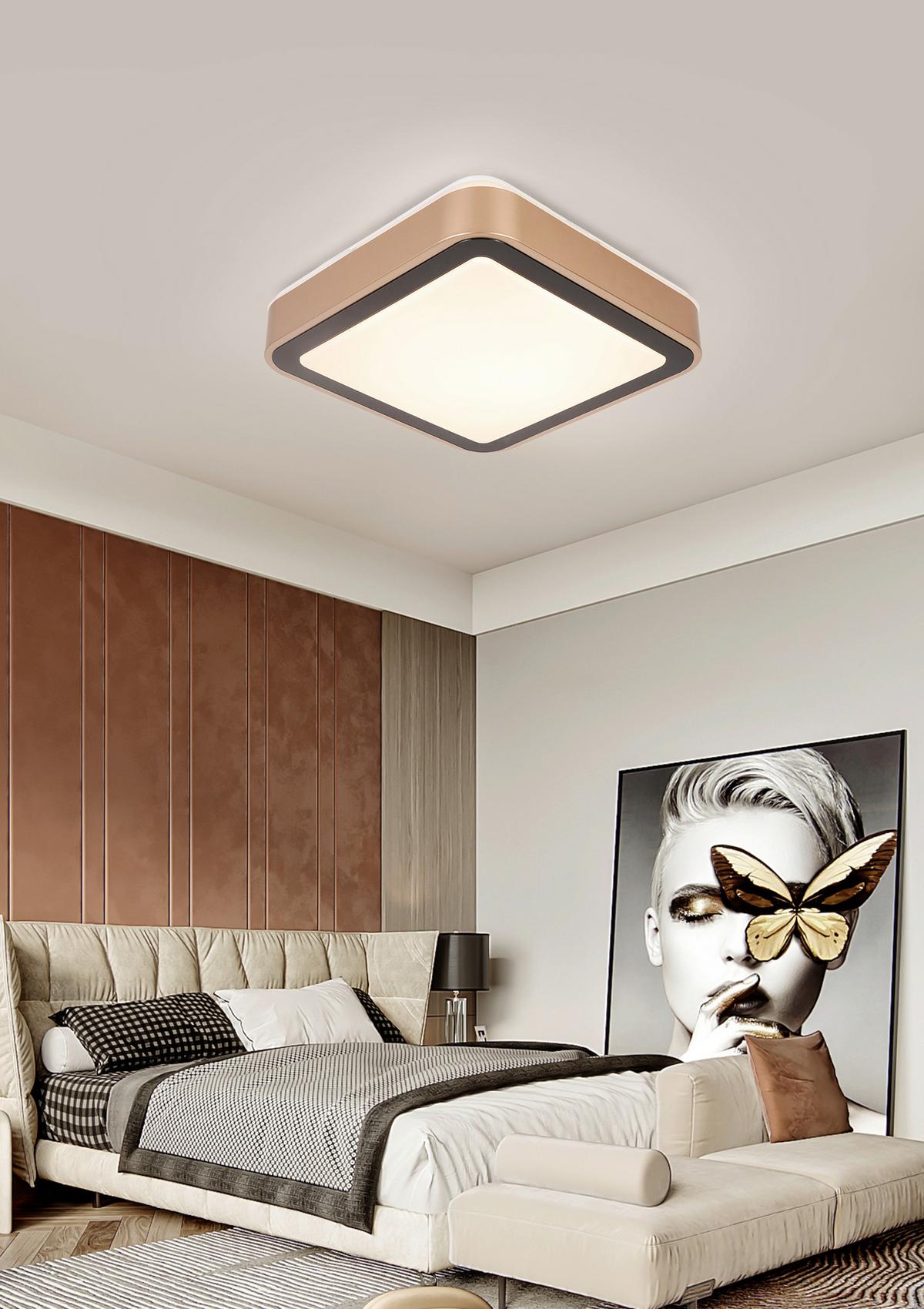LAMPA SUFITOWA LED RONDO - czarny/biały, Romantik / Landhaus, tworzywo sztuczne/metal (27/27/8cm) - Modern Living