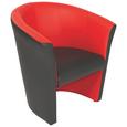 Fotelja Rainbow - crna/crvena, Modern (69/76/59cm) - Ombra Fotelja Rainbow - crna/crvena, Modern (69/76/59cm) - Ombra