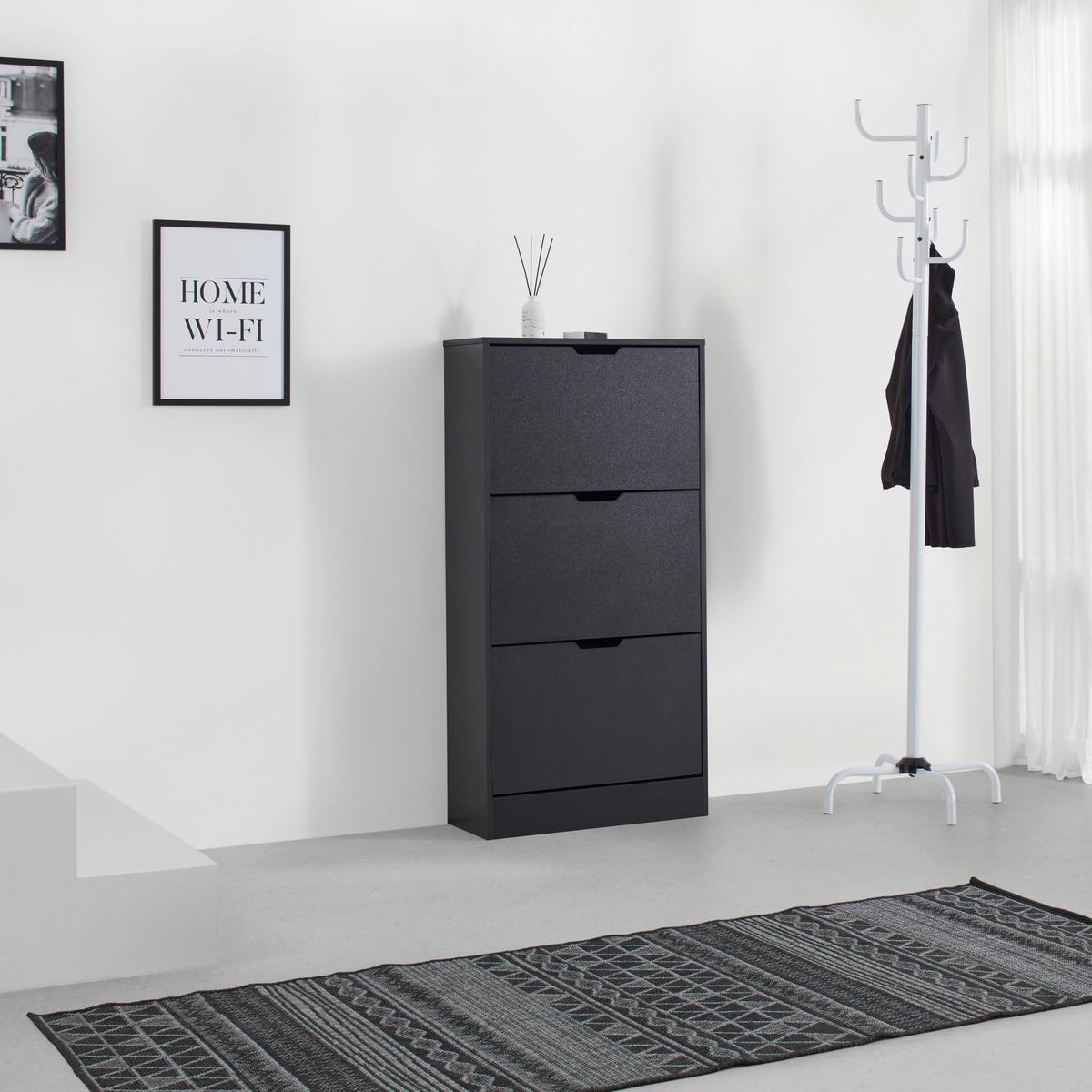 Schuhkipper Rudi in Schwarz - Schwarz, KONVENTIONELL, Holzwerkstoff (60/118/24cm) - Mömax