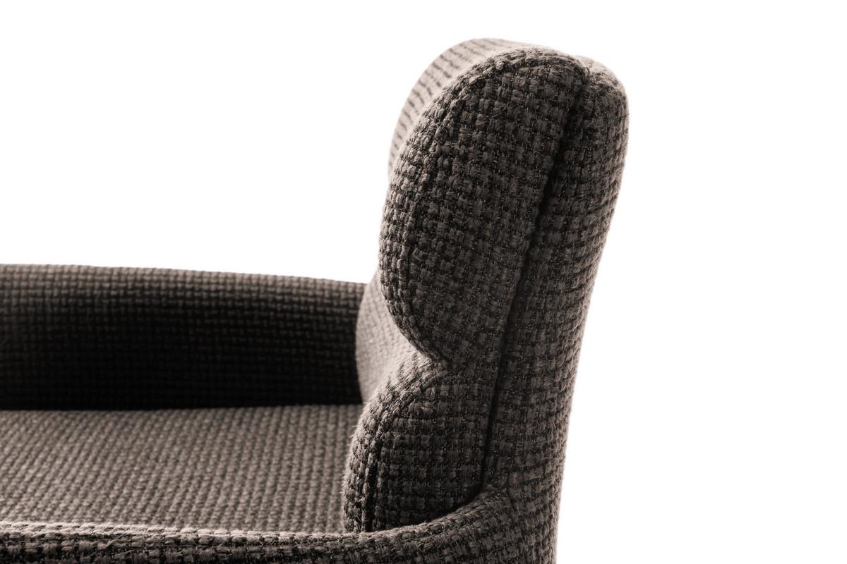 STOŁEK BAROWY LEXINGTON - kolor stalowy/cappuccino, Design, metal/tkanina (54/84/52cm) - Dieter Knoll