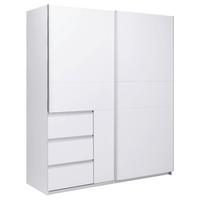 Omara Z Drsnimi Vrati Wilma, Bela - bela, Moderno, kovina/leseni material (175/210/61,5cm) - P & B
