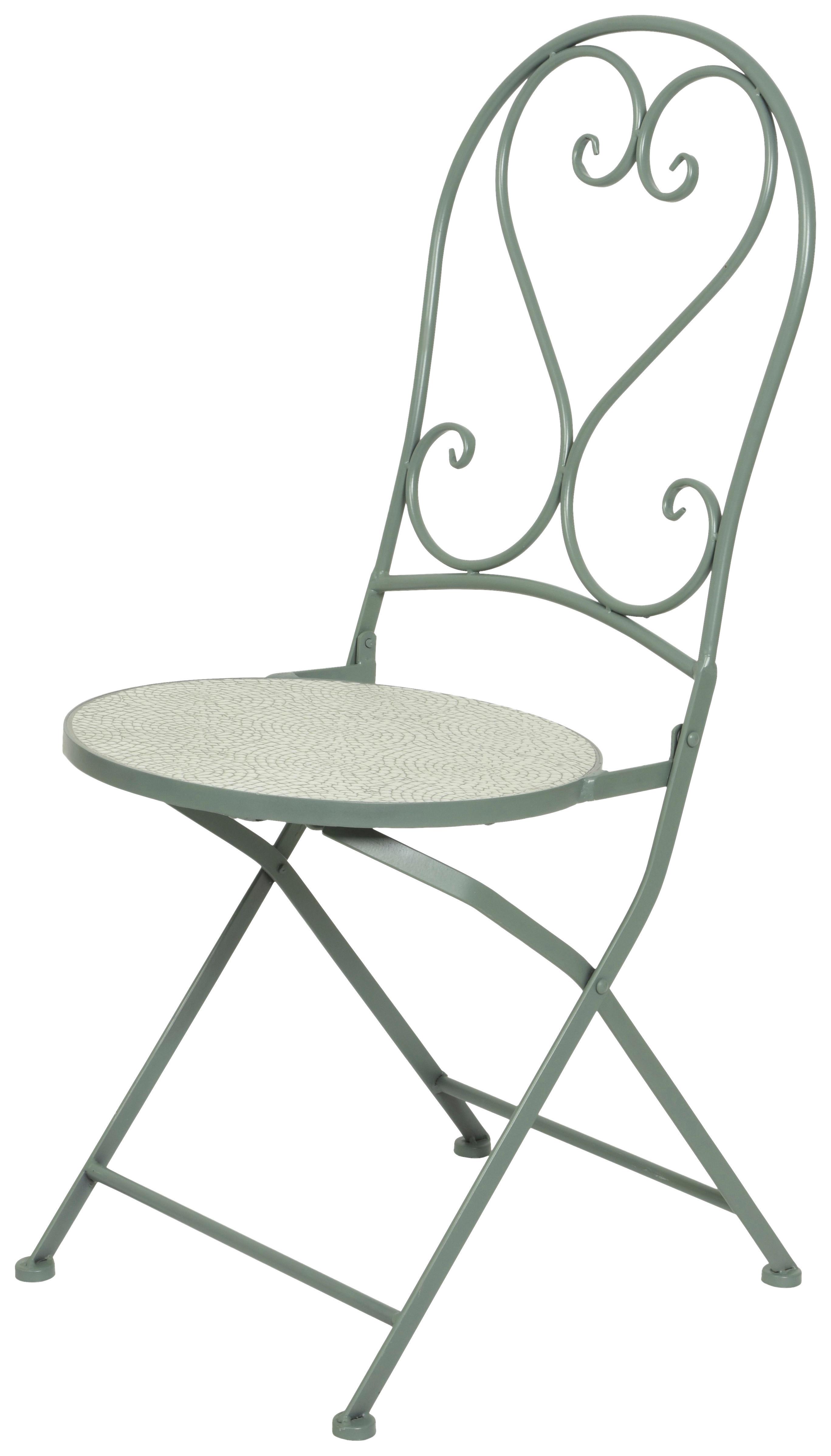 KRZESŁO OGRODOWE SKŁADANE 9841964 - zielony, Lifestyle, kamień/metal (39/46,5/93cm)