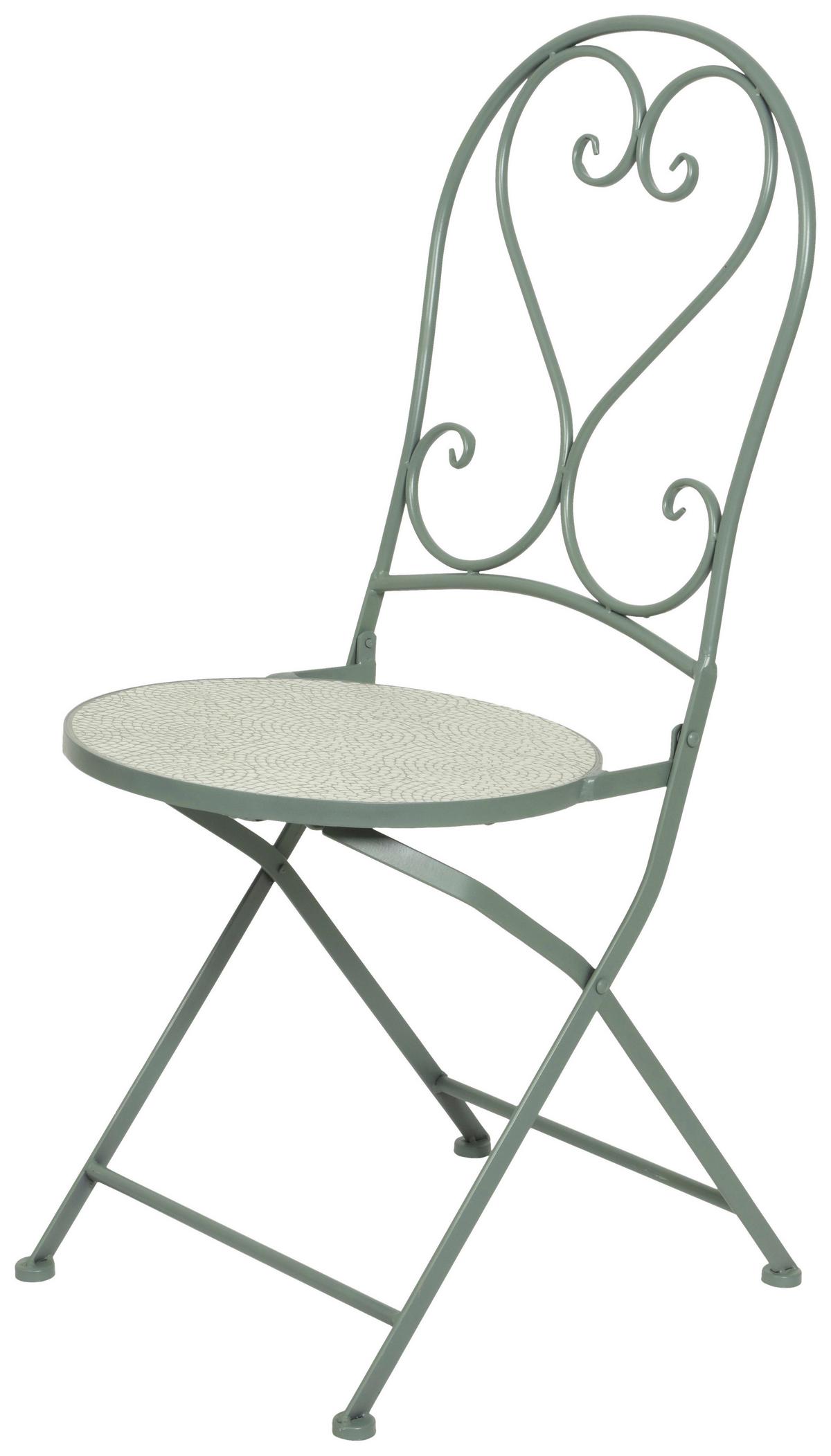 KRZESŁO OGRODOWE SKŁADANE 9841964 - zielony, Lifestyle, kamień/metal (39/46,5/93cm)
