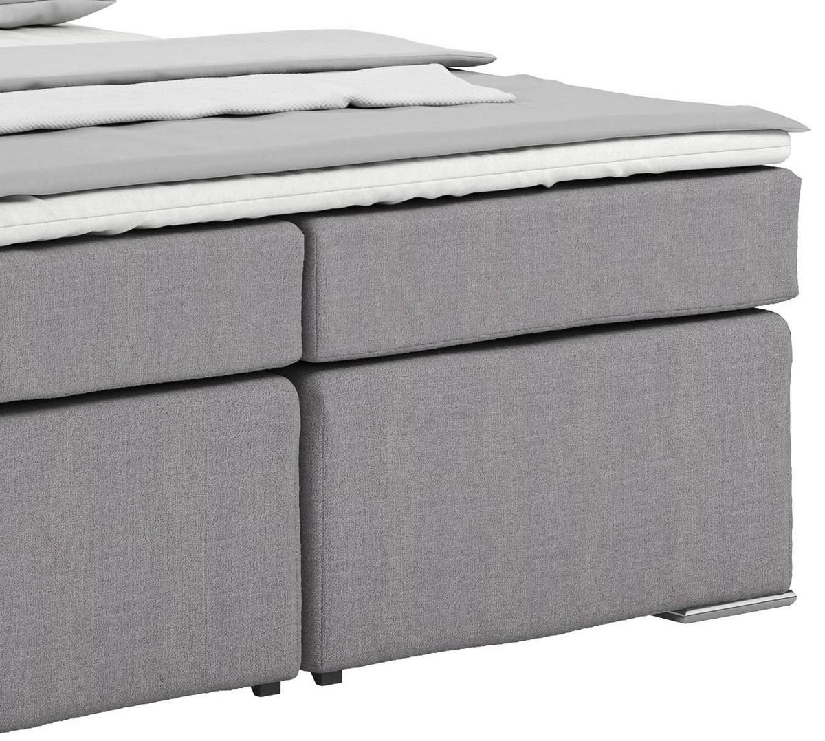 Boxspring Krevet Nero - boje kroma/sivo-bež, Konvencionalno, tekstil/metal (160/200cm) - Best Price