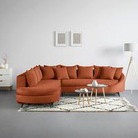 Ecksofa Axel Rostfarben - Rostfarben/Schwarz, MODERN, Textil/Metall (250/87/291cm) - Mömax