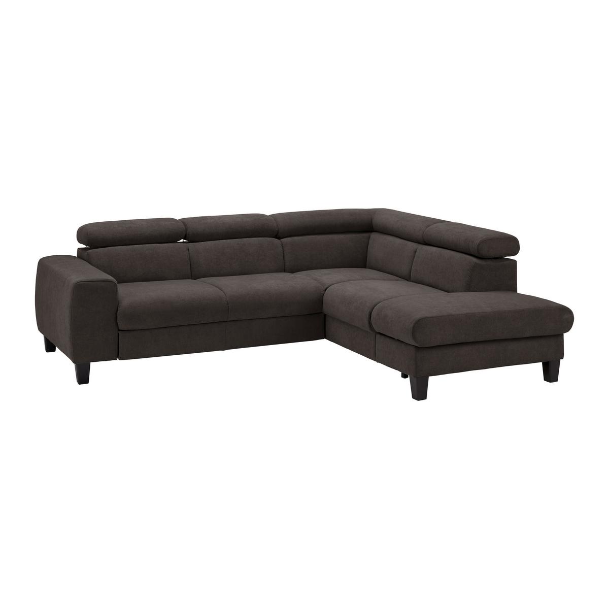 Wohnlandschaft Malibu in Graubraun - Graubraun, Modern, Holz/Textil (249/88/207cm) - Bessagi Home