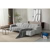 Wohnlandschaft Melbourne Grau - grå/svart, Modern, metall/trä (285/75-103/182cm) - Based