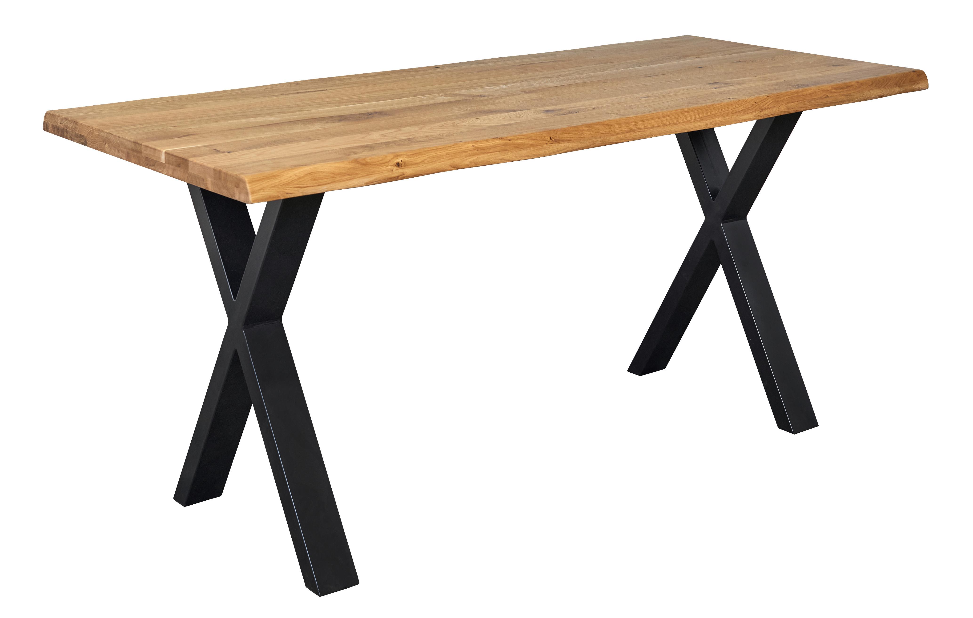 Schreibtisch Oak Eichefarben - Eichefarben/Schwarz, Natur, Holz/Metall (160/70/75cm) - Zandiara