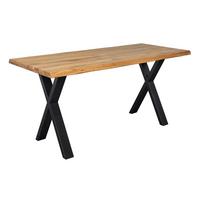 Schreibtisch Oak Eichefarben - Eichefarben/Schwarz, Natur, Holz/Metall (160/70/75cm) - Zandiara