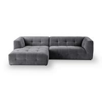 Ecksofa Tenso Grau - Schwarz/Grau, Basics, Holz/Kunststoff (161/292cm) - MID.YOU