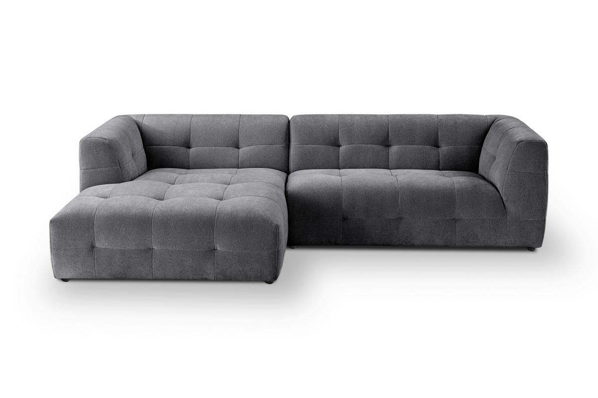 Ecksofa Tenso Grau - Schwarz/Grau, Basics, Holz/Kunststoff (161/292cm) - MID.YOU