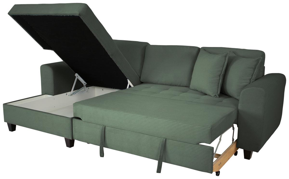 Kutna Garnitura Moritz - tamno zelena, Trend, tekstil (155/265cm) - Modern Living
