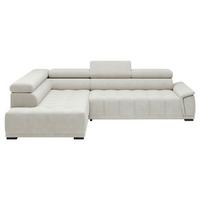 Ecksofa Sandfarben - Sandfarben/Schwarz, Modern, Kunststoff/Textil (206/283cm) - Premium Living
