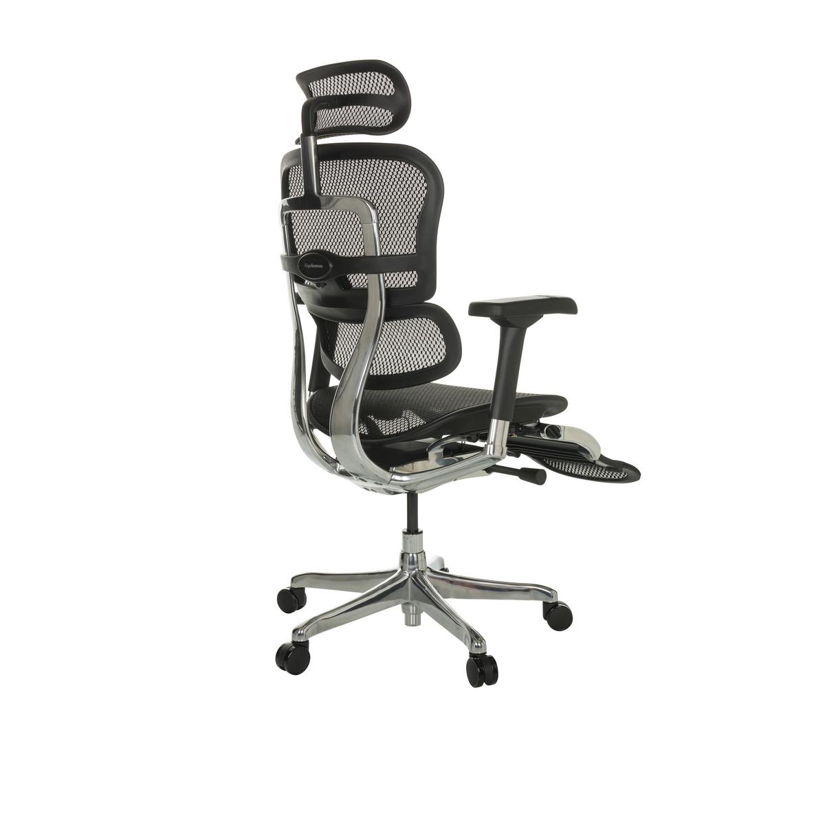 Pisarniški Stol Ergohuman Plus Legpro I, Črna - črna/siva, Basics, kovina/umetna masa (68/118-141/64cm) - MID.YOU